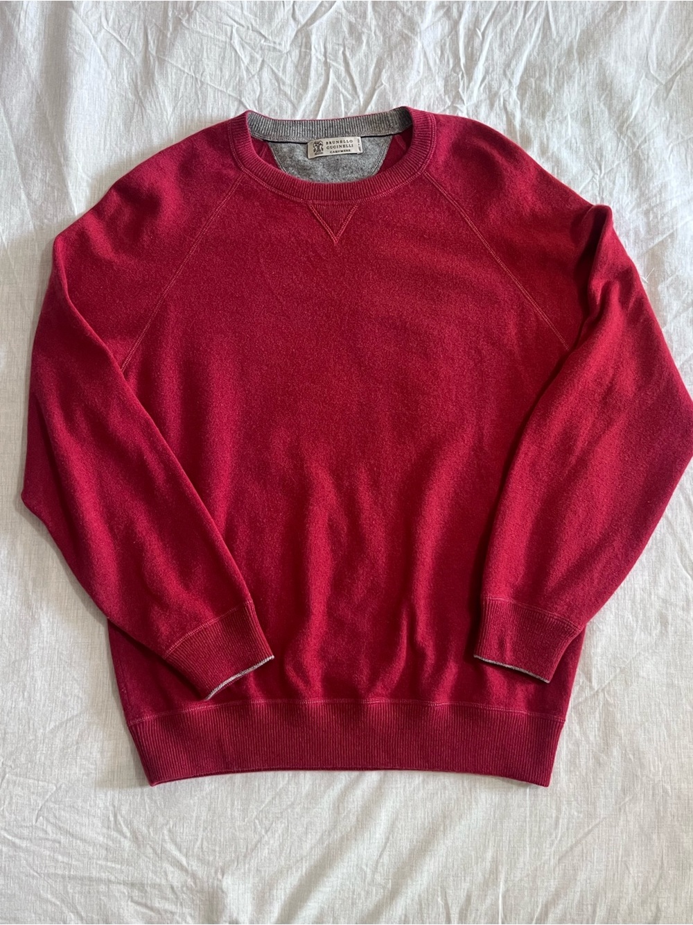 Brunello Cucinelli 100% Cashmere Crewneck Sweater Pullover Size 50 IT M/L
